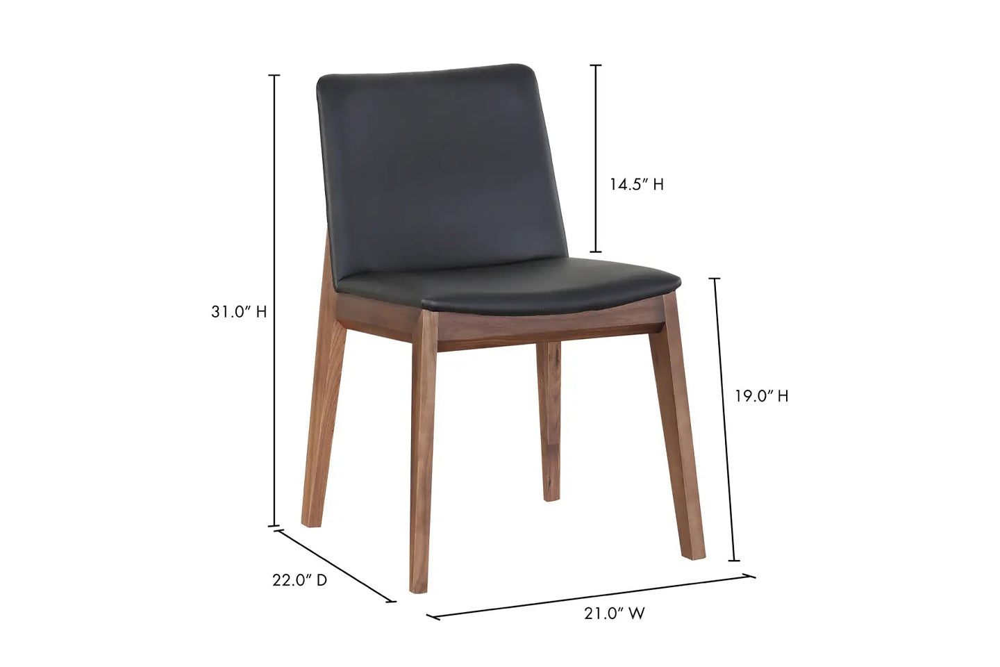 Dino Dining Chair, Black PU Leather