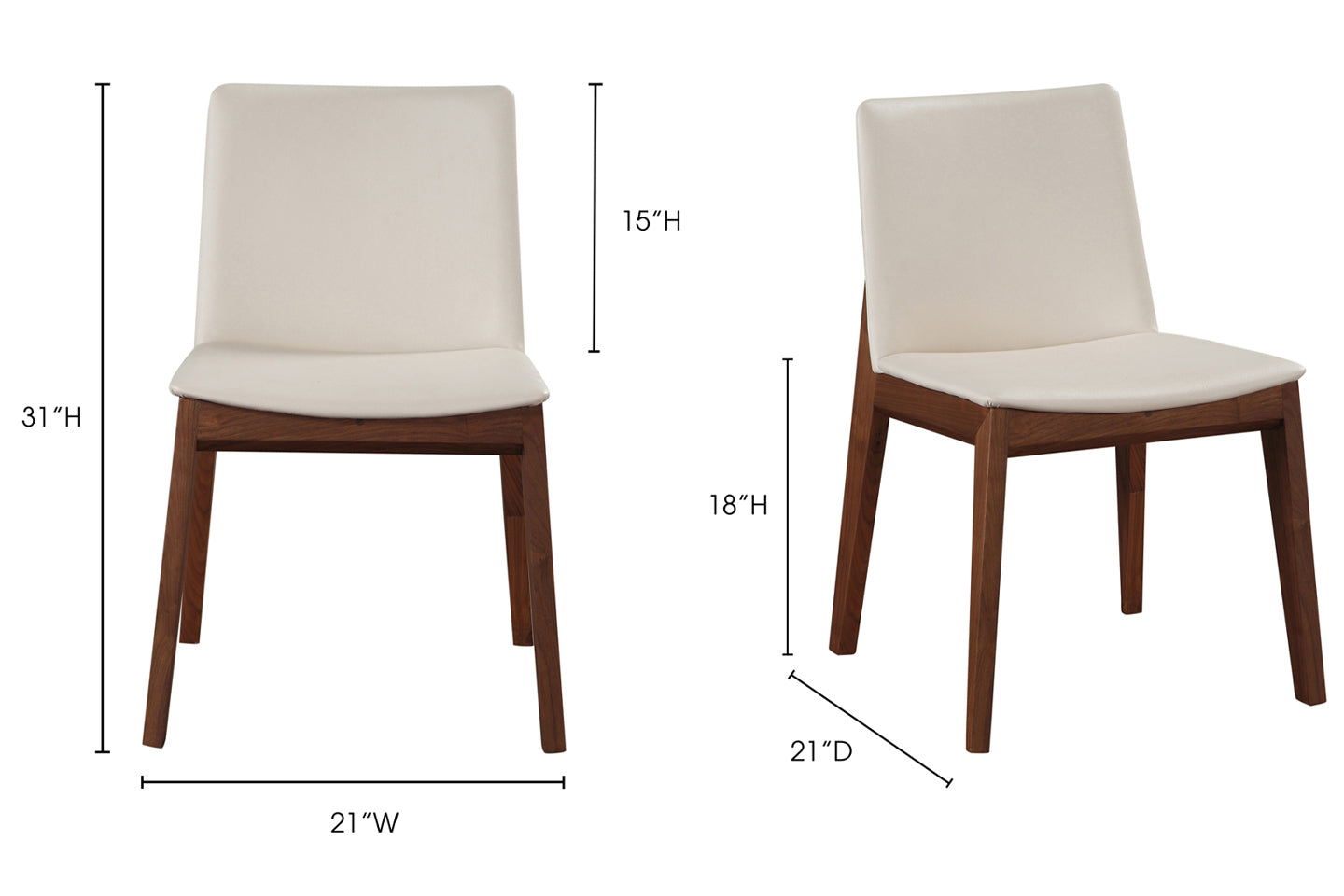 Dino Dining Chair, White PU Leather