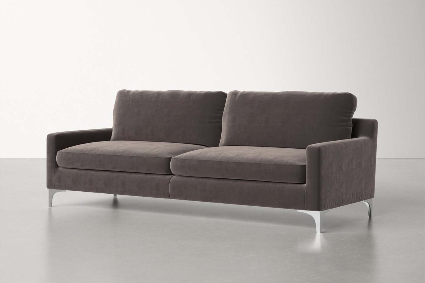 Jones 2 Seater Sofa, Dark Gray, Velvet