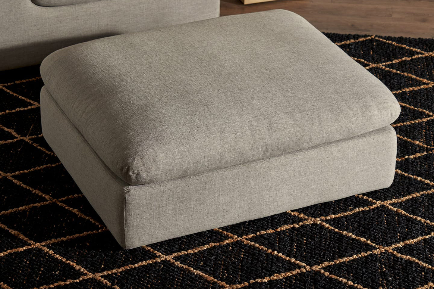 Duke Deep Seat Sofa With Ottoman, 3 Seater, Gray