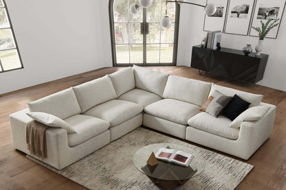 Dawson Deep Seat Sofa, 5 Seater, Ivory