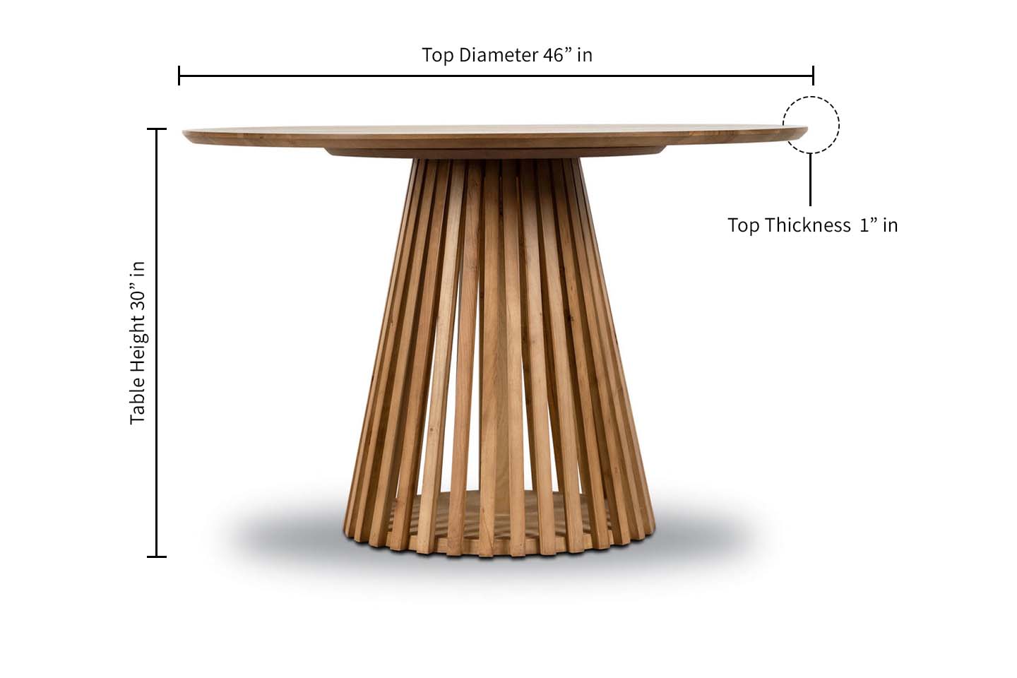 Gigi 46" Round Dining Table, Natural