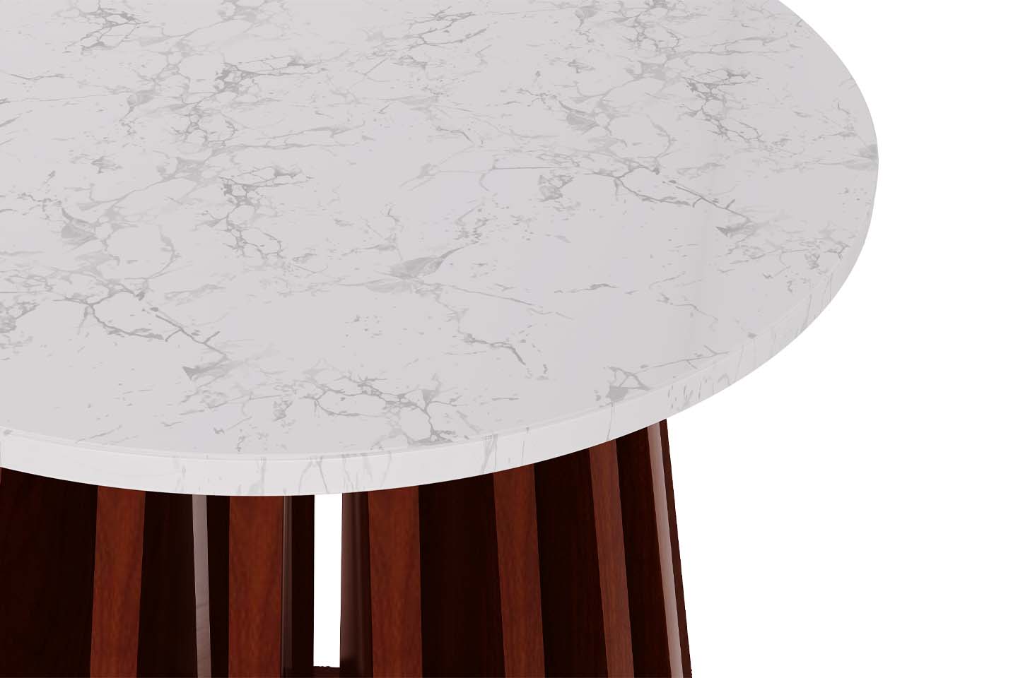 Kendall Round Top End Table, Marble, Cherry Wood