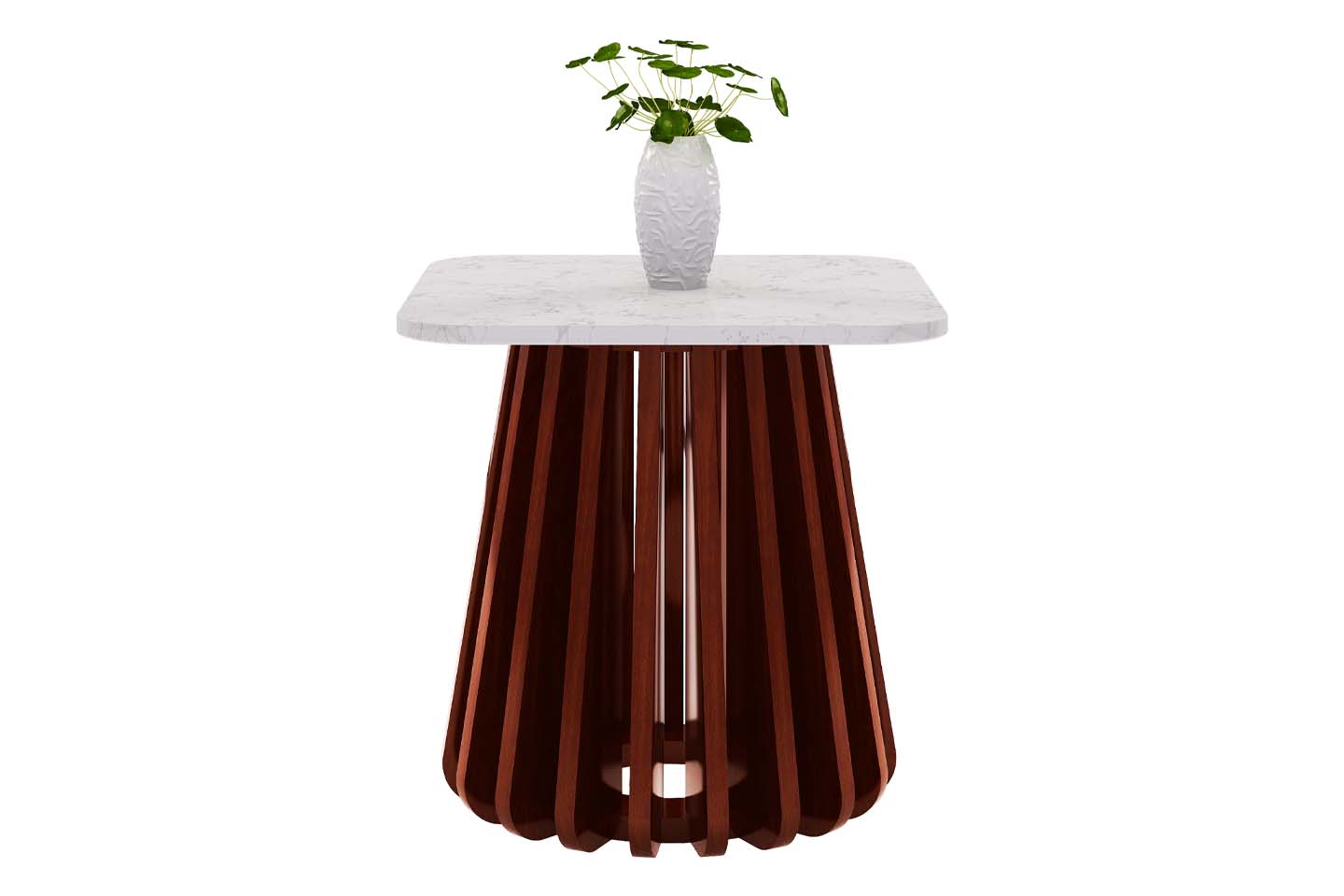 Kendall Square Top End Table, Marble, Cherry Wood