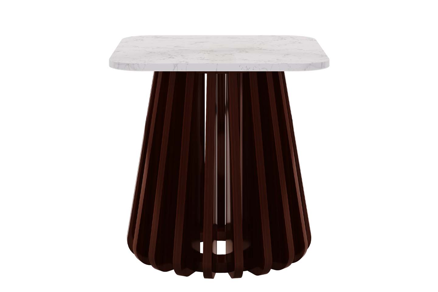 Kendall Square Top End Table, Marble, Rose Wood