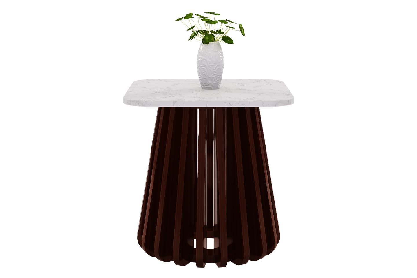 Kendall Square Top End Table, Marble, Rose Wood