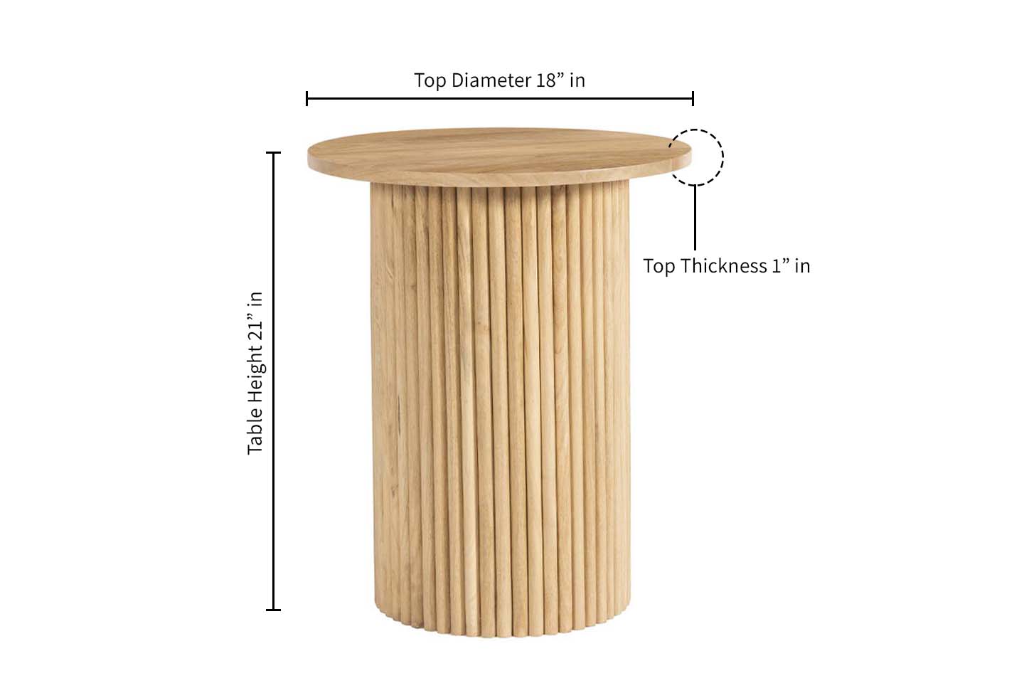 Rocco Pedestal End Table, Natural