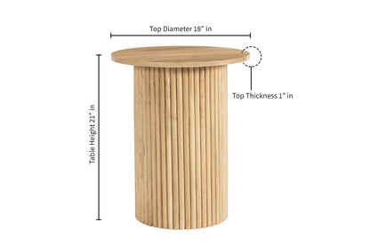 Rocco Pedestal End Table, Natural