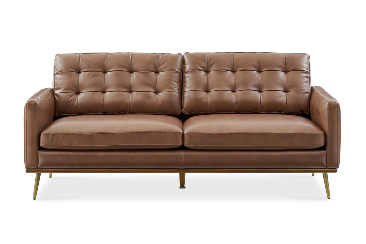 Loft Sofa, 2 Seater, Tan Imitation Leather