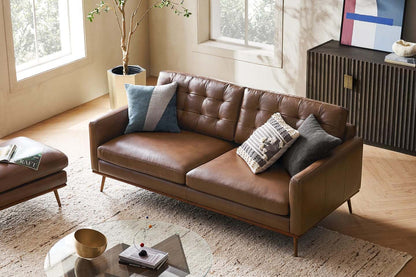 Loft Sofa, 2 Seater, Tan Imitation Leather