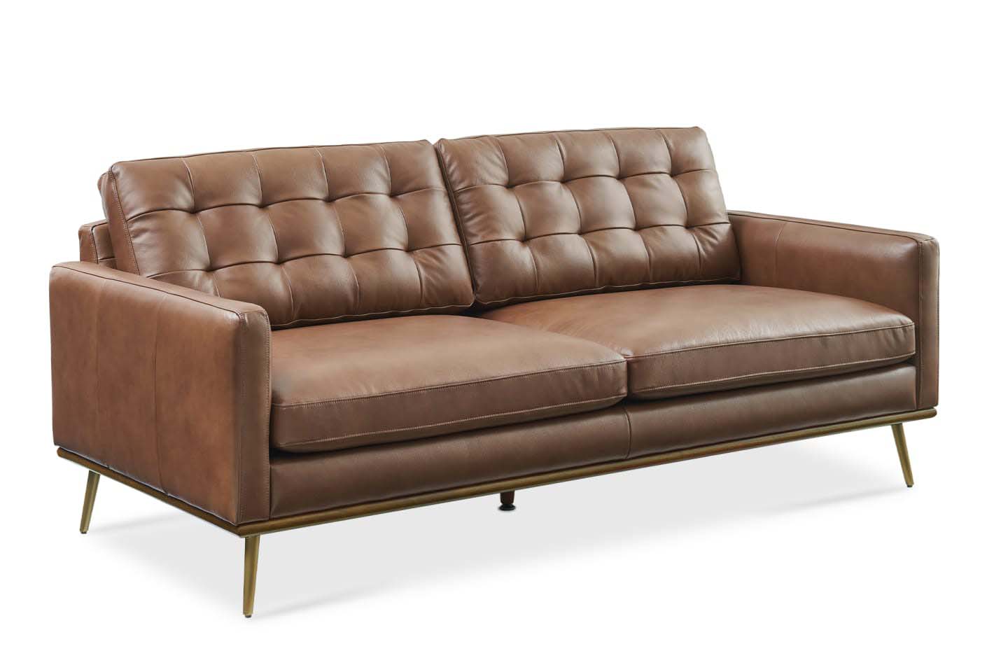 Loft Sofa, 2 Seater, Tan Imitation Leather