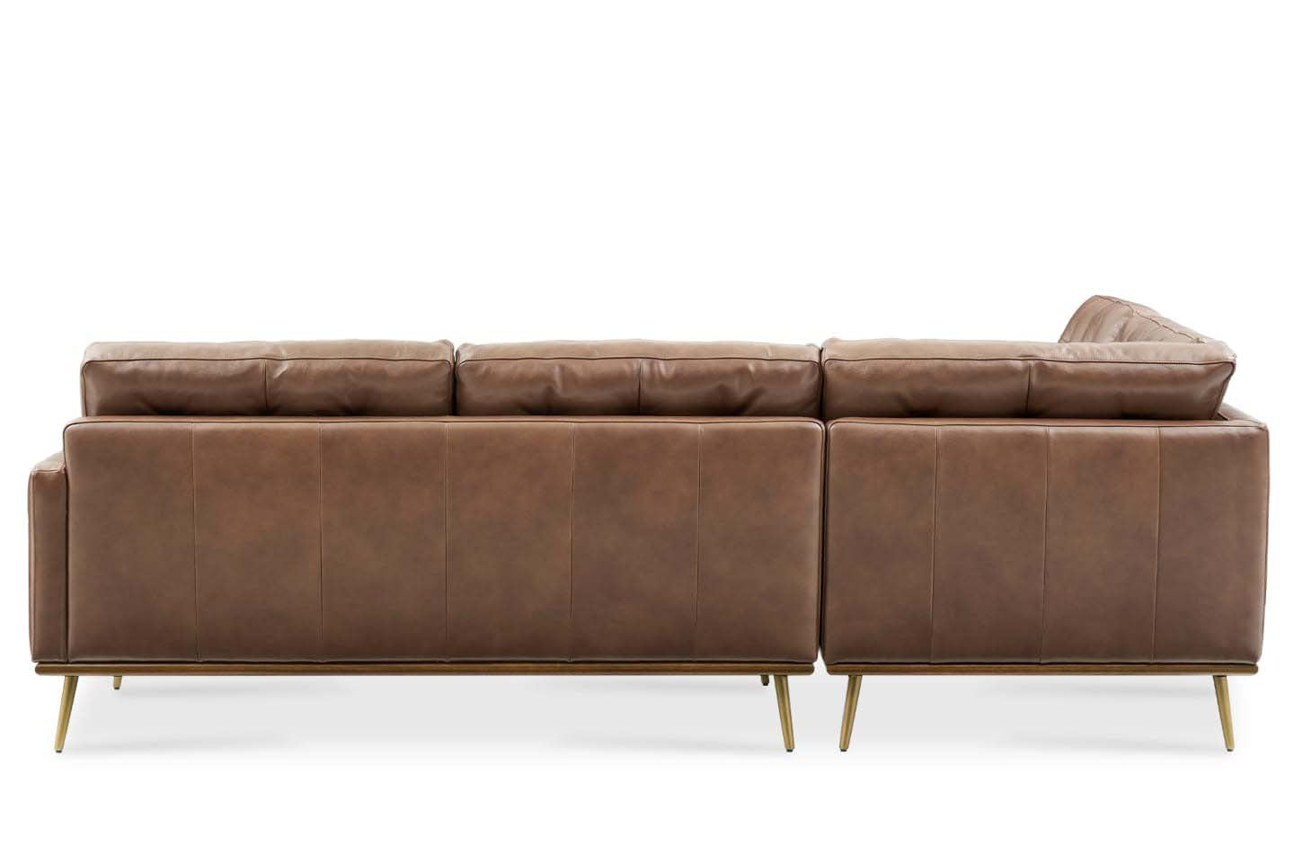 Loft Sectional Sofa With Chaise, Right Facing, Tan Imitation Leather