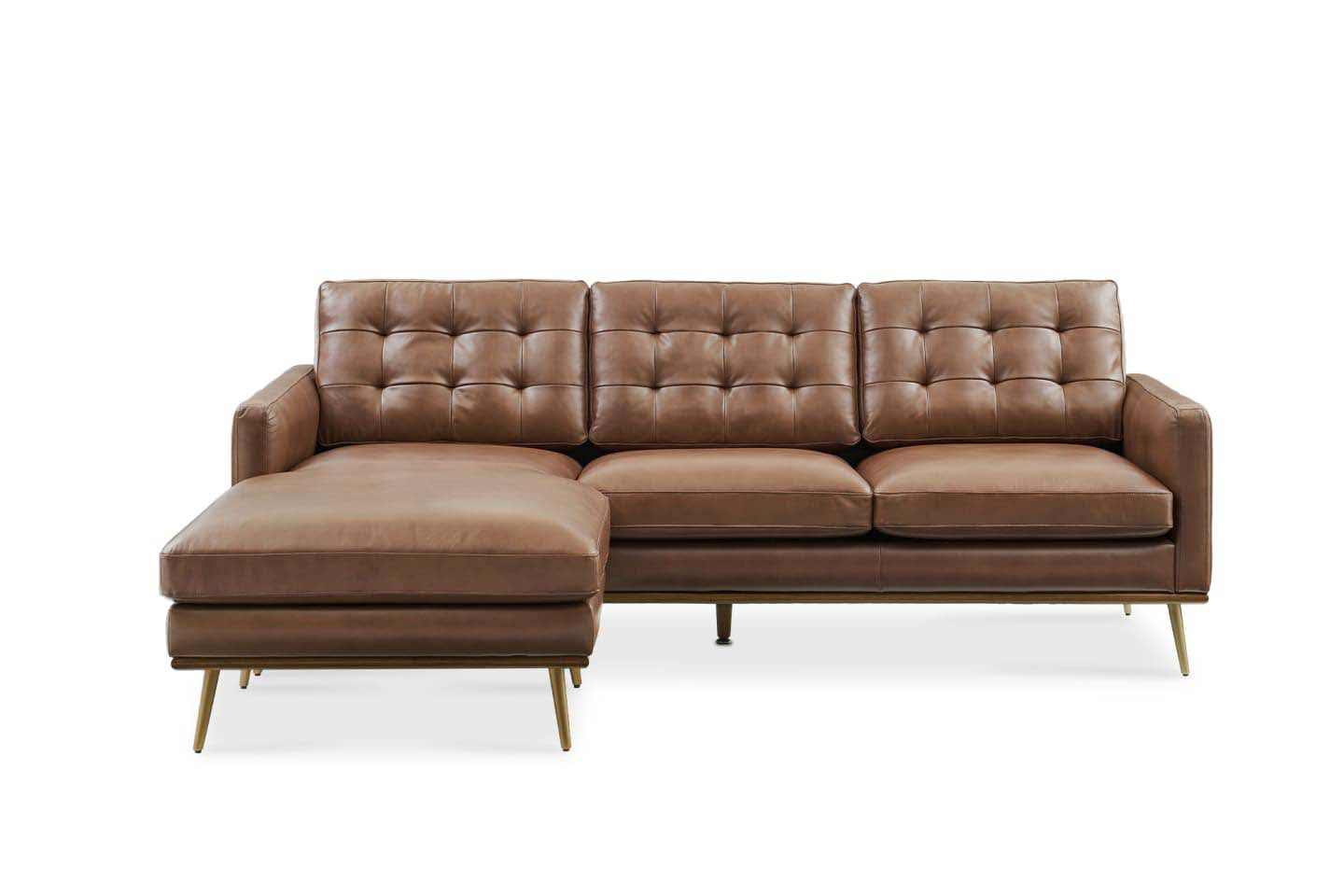 Loft Reversible Sectional Sofa, Tan Imitation Leather