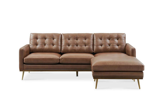 Loft Reversible Sectional Sofa, Tan Imitation Leather