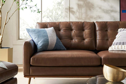 Loft Reversible Sectional Sofa, Tan Imitation Leather