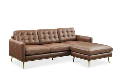 Loft Reversible Sectional Sofa, Tan Imitation Leather