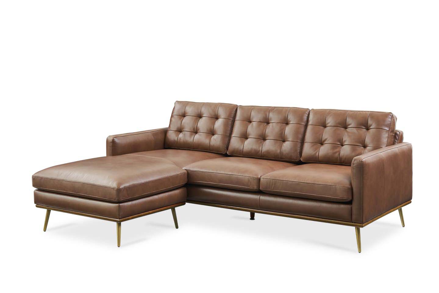 Loft Reversible Sectional Sofa, Tan Imitation Leather