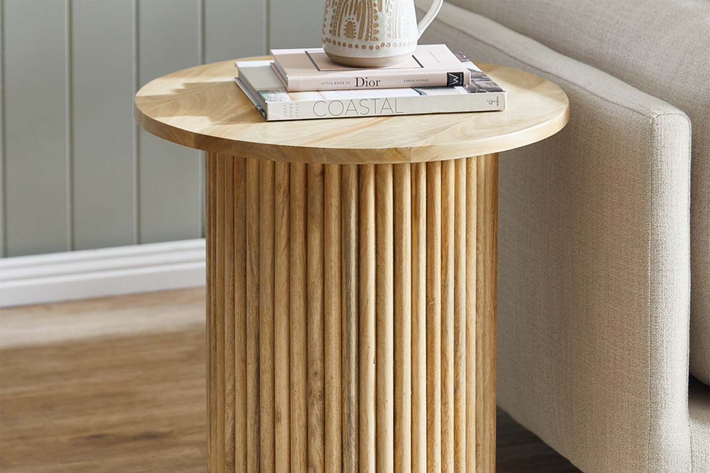 Rocco Pedestal End Table, Natural