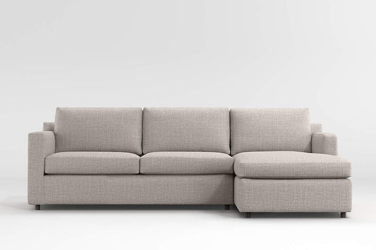 Fusion Sectional Sofa With Chaise, Left Facing, Beige