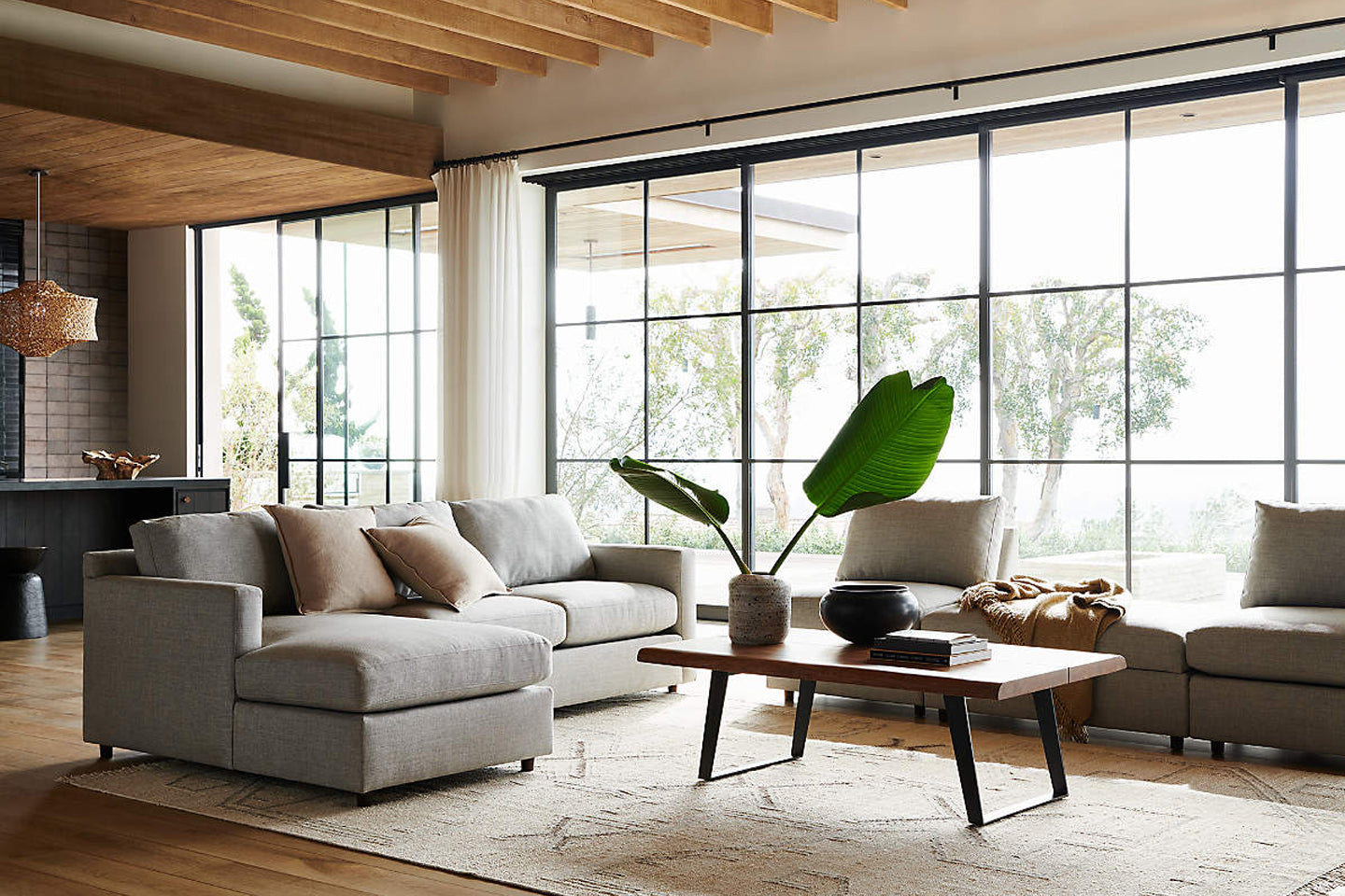 Fusion Sectional Sofa With Chaise, Left Facing, Beige