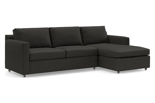 Fusion Sectional Sofa With Chaise, Left Facing, Black