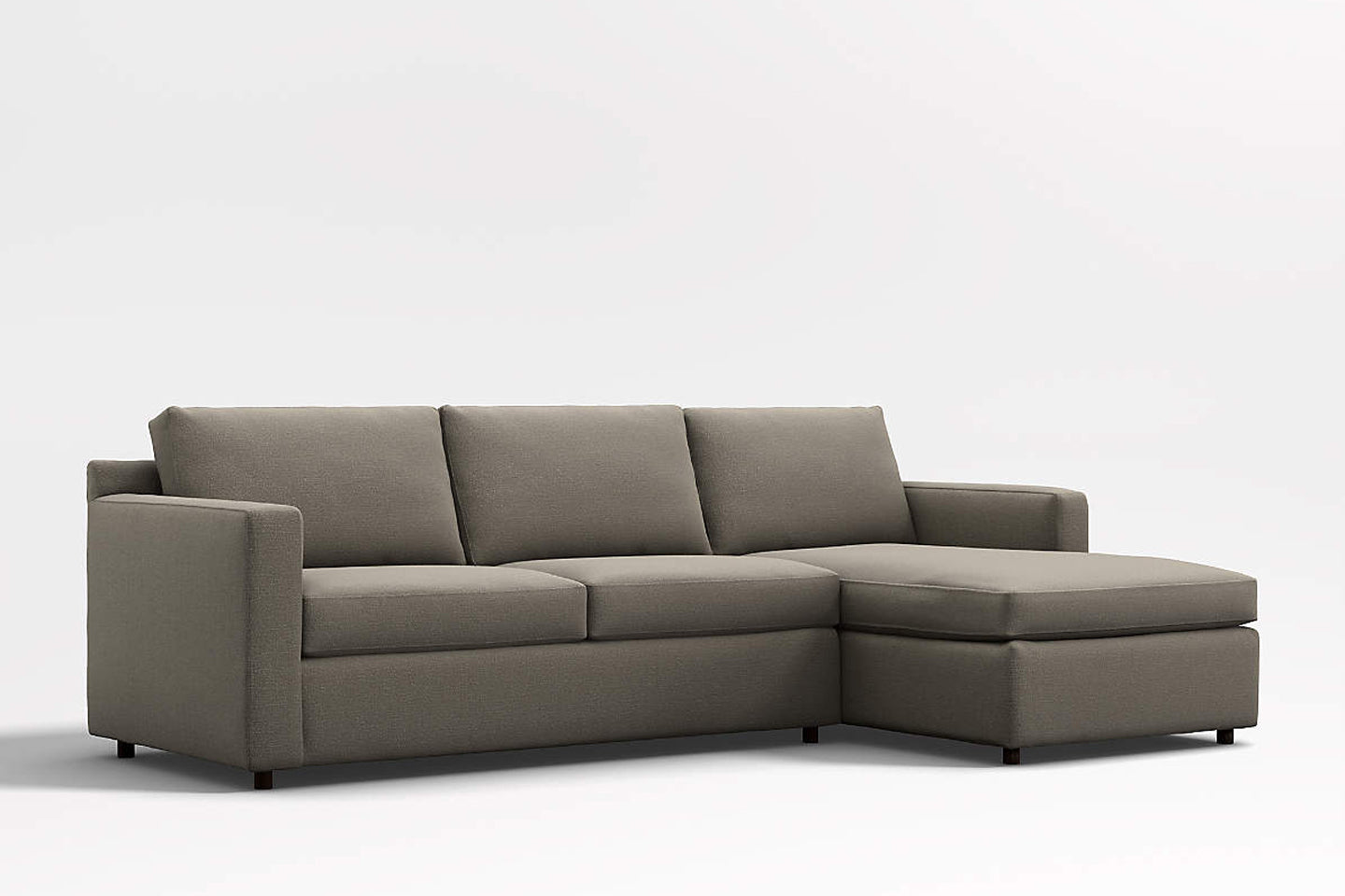 Fusion Sectional Sofa With Chaise, Left Facing, Charcoal