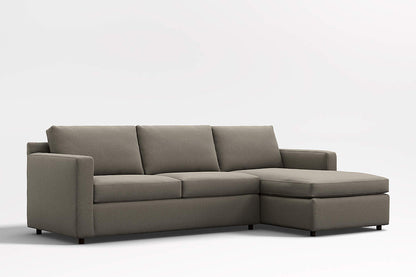 Fusion Sectional Sofa With Chaise, Left Facing, Charcoal