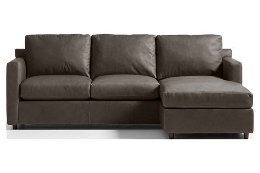 Fusion Sectional Sofa With Chaise, Left Facing, Dark Brown Imitation Leather