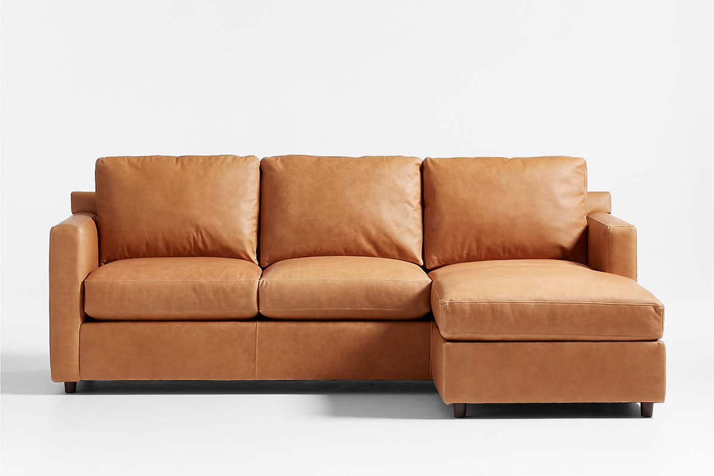 Fusion Sectional Sofa With Chaise, Left Facing, Tan Imitation Leather