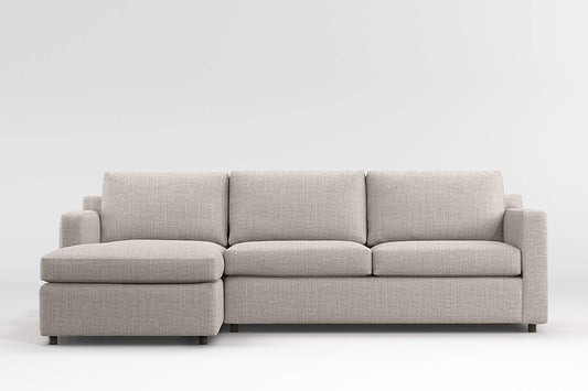 Fusion Sectional Sofa With Chaise, Right Facing, Beige