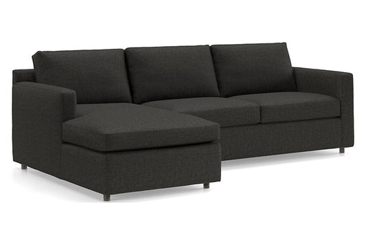 Fusion Sectional Sofa With Chaise, Right Facing, Black