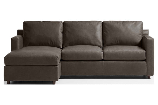 Fusion Sectional Sofa With Chaise, Right Facing, Dark Brown Imitation Leather