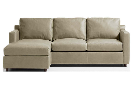 Fusion Sectional Sofa With Chaise, Right Facing, Khaki Imitation Leather