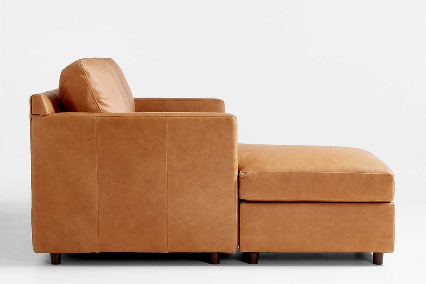 Fusion Sectional Sofa With Chaise, Right Facing, Tan Imitation Leather