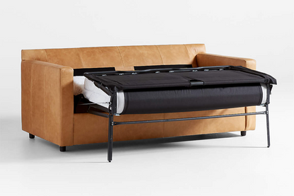 Fusion Sofa Cum Bed, 2 Seater, Tan Imitation Leather