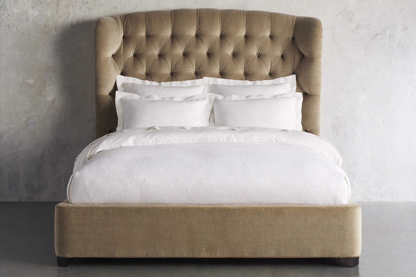 Mariah Tufted Bed, Light Brown