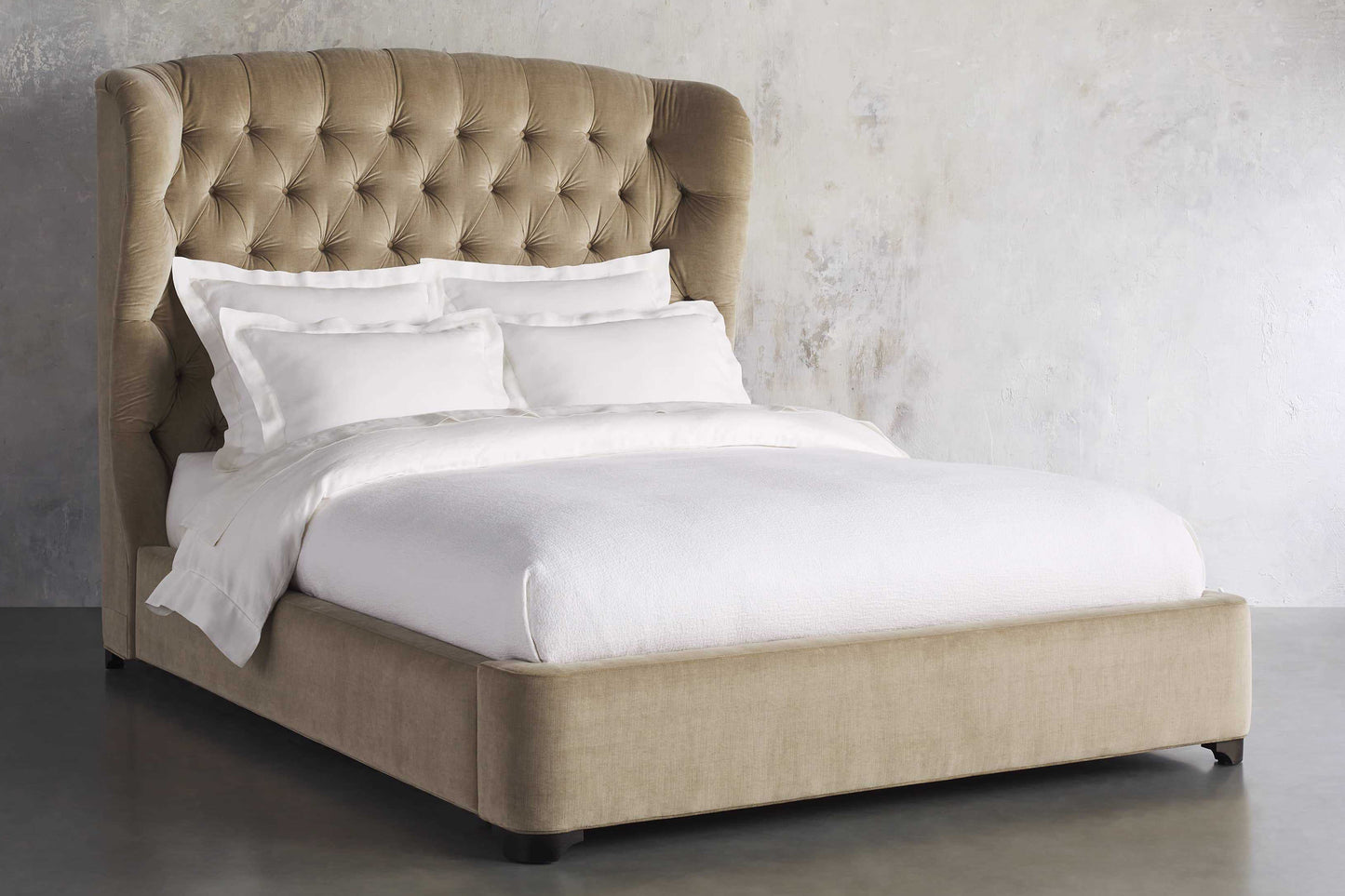 Mariah Tufted Bed, Light Brown