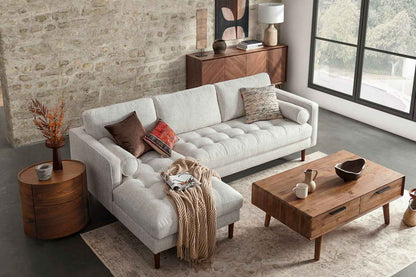 Napa Sectional Sofa With Chaise, Left Facing, Beige