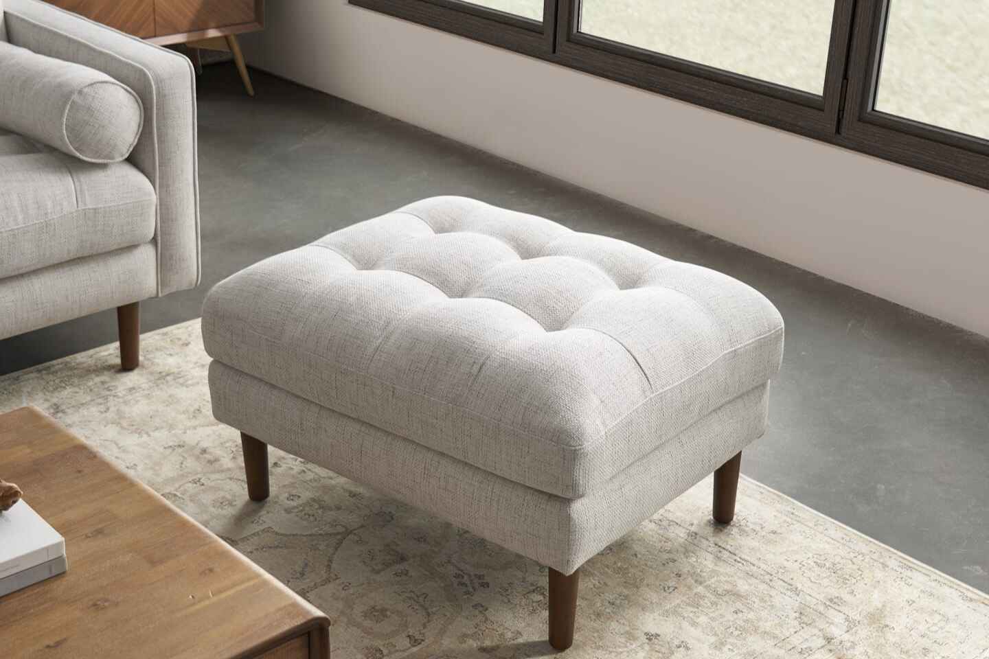 Napa Chaise Sectional Sofa with Ottoman, Beige