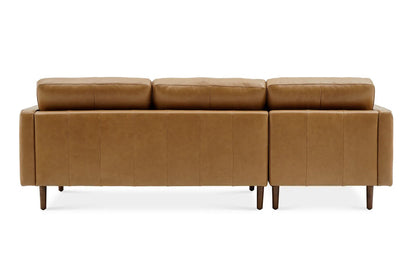 Napa Sectional Sofa With Chaise, Left Facing, Tan Imitation Leather