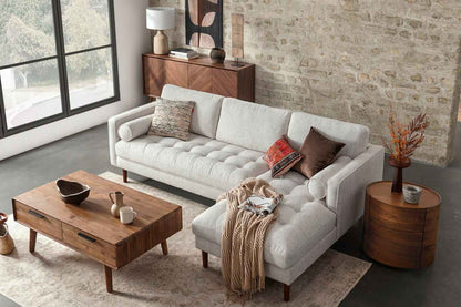 Napa Sectional Sofa With Chaise, Right Facing, Beige