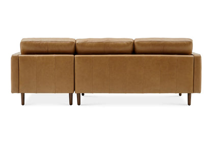 Napa Sectional Sofa With Chaise, Right Facing, Tan Imitation Leather