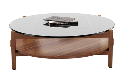 Oslo Coffee Table, Round, Dark Walnut