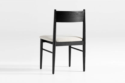 Barley Dining Chair, Black with Ivory Boucle