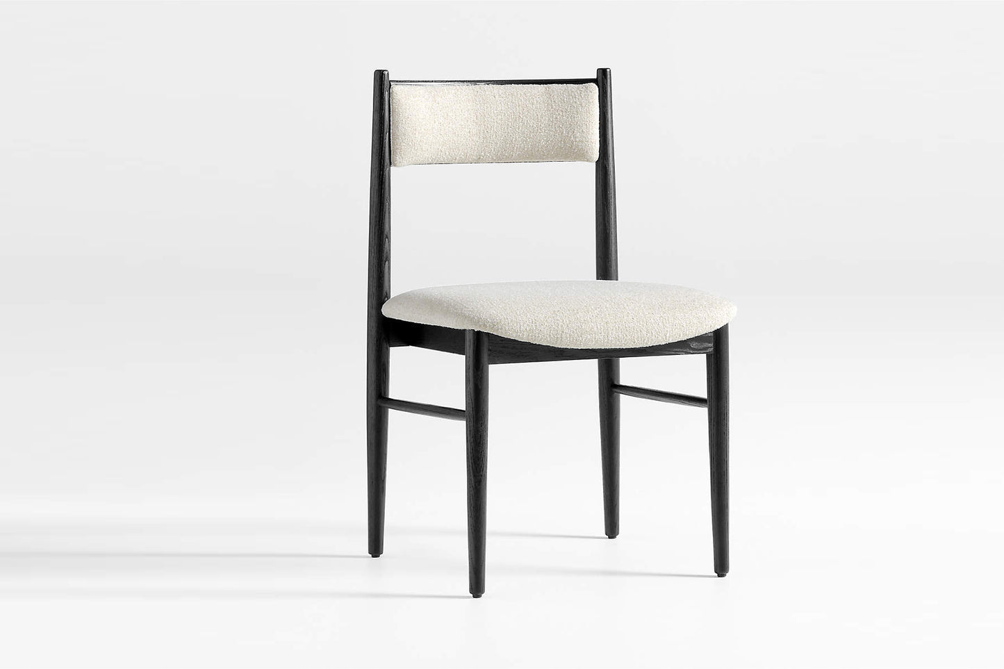 Barley Dining Chair, Black with Ivory Boucle