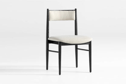 Barley Dining Chair, Black with Ivory Boucle