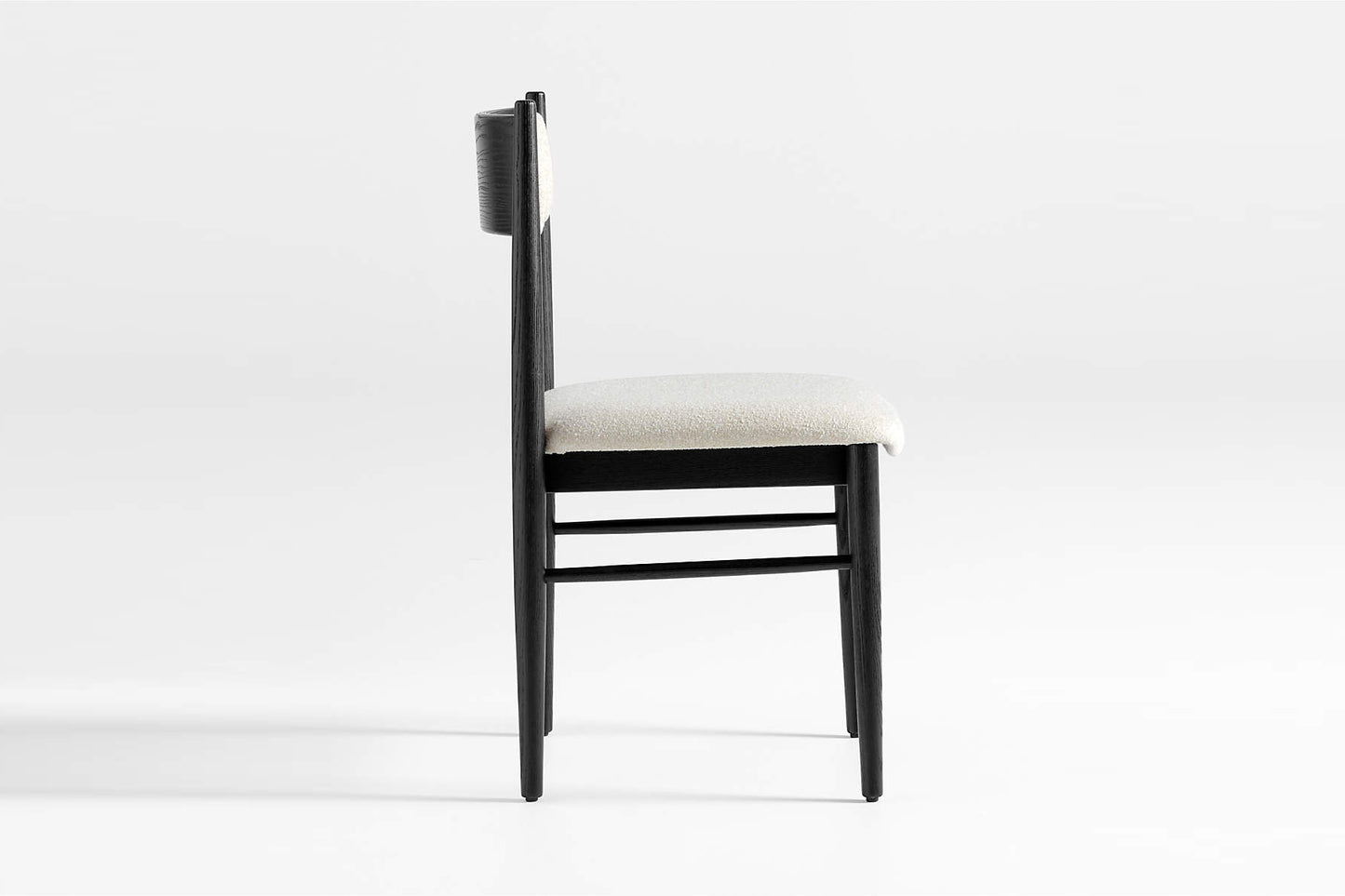 Barley Dining Chair, Black with Ivory Boucle