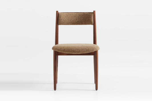 Barley Dining Chair, Walnut with Mustard Boucle