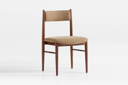 Barley Dining Chair, Walnut with Mustard Boucle