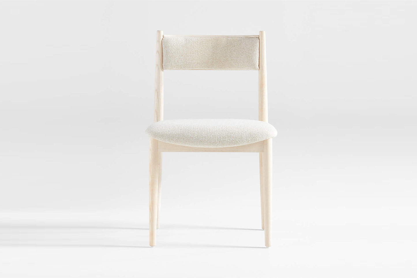 Barley Dining Chair, Whitewashed Ash with Ivory Boucle